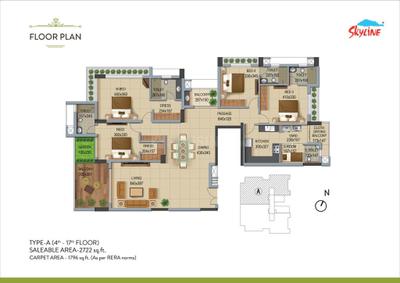 Image of 2722 Sq.ft 4 BHK Apartment / Flat for sale in Kaloor, Kochi for Rs. 30000000