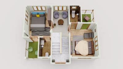 Floor Plan Image of 1135 Sq.ft 3 BHK Villa for sale in Santiniketan Bolpur-Santiniketan for Rs. 4499000