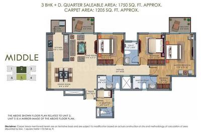 Image of 1845 Sq.ft 3 BHK Apartment / Flat for sale in Sector 35, Sohna for Rs. 18000000