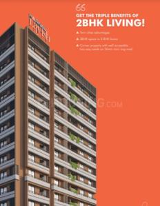 Image of 1350 Sq.ft 2 BHK Apartment / Flat for sale in Harnav Lavish, Zundal, Ahmedabad for Rs. 4950000