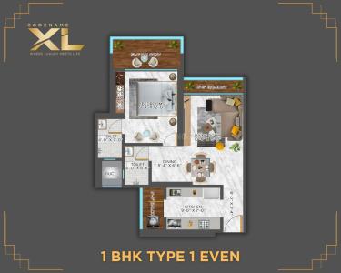 Image of 750 Sq.ft 1 BHK Apartment / Flat for sale in Palava Phase 1, Thane for Rs. 4975000