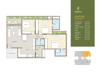 Image of 1100 Sq.ft 3 BHK Apartment / Flat for sale in Rameshwar City, Naranpura, Ahmedabad for Rs. 9988000