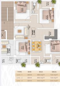 Image of 1385 Sq.ft 3 BHK Apartment / Flat for sale in Lal Ganesh, Guwahati for Rs. 6500000