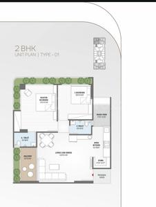 Image of 1400 Sq.ft 2 BHK Apartment / Flat for sale in Eleven Aangan, Chandlodia, Ahmedabad for Rs. 6000000