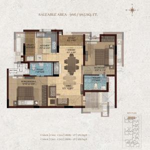 Image of 985 Sq.ft 2 BHK Apartment / Flat for sale in Lifestyle Le Palais, Moulivakkam, Chennai for Rs. 11500000