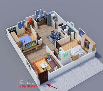 Image of 1040 Sq.ft 2 BHK Apartment / Flat for sale in Nacharam, Secunderabad for Rs. 4800000