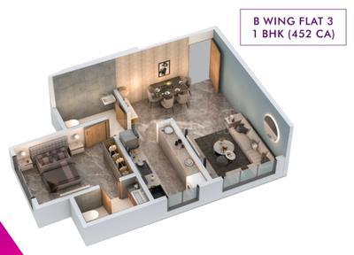 Image of 552 Sq.ft 1 BHK Apartment / Flat for sale in Sai Adityaraj, Ghatkopar East, Mumbai for Rs. 11000000