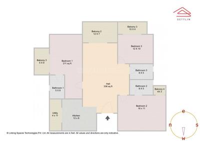 Image of 1742 Sq.ft 3 BHK Apartment / Flat for sale in Engrace by Modern Spaaces, Kadagrahara, Bengaluru for Rs. 14500000
