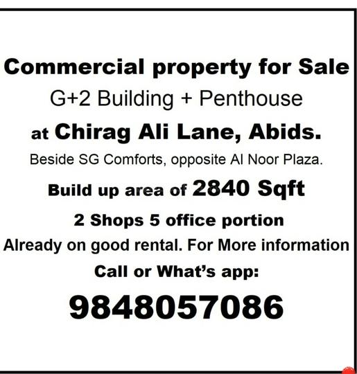 Commercial image of 350.0 Sq.ft Bare shell Office Space for rent in Abids for 10000