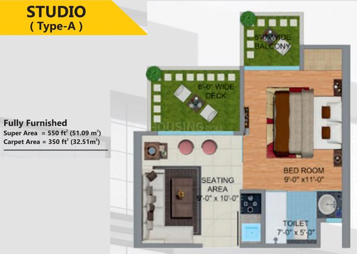 Floor Plan image of 450.0 Sq.ft  Bare shell Office Space for sale in Noida Extension for 2025000