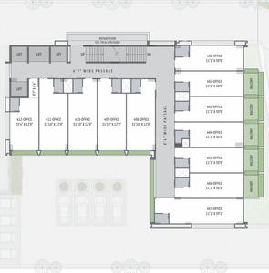 Floor Plan image of 751.0 Sq.ft  Bare shell Office Space for sale in Vaishno Devi Circle for 4809090