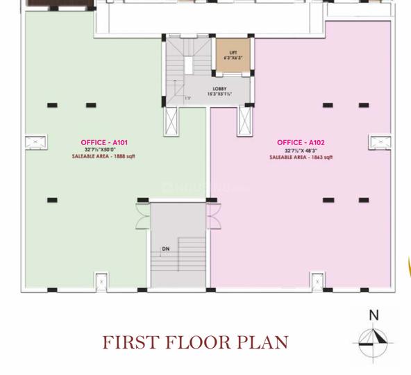 Others image of 1888.0 Sq.ft  Bare shell Office Space for rent in Kilpauk for 226000