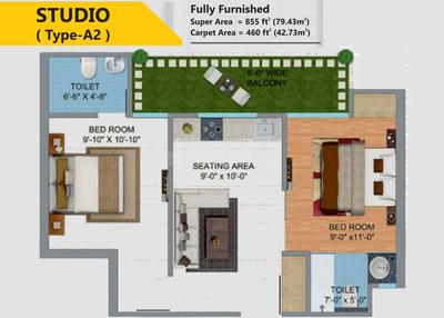 Floor Plan image of 450.0 Sq.ft  Bare shell Office Space for sale in Noida Extension for 2025000
