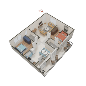 Estella Maple Square Block A 3D 2