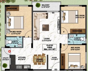 VR Elite Gardens Block 2 2D 1