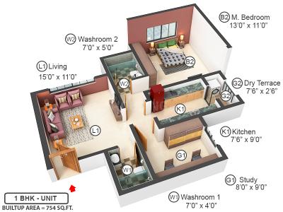 Ekta World Ville 3D 1