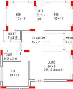 Dwarkadhish Apartment 2D 3