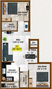 Bharathi Sai Hazel Apartment 2D 2
