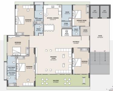 Floor Plan Bhk Flat Near Me 2698 Sqft BHK Flat For Sale In Sahil