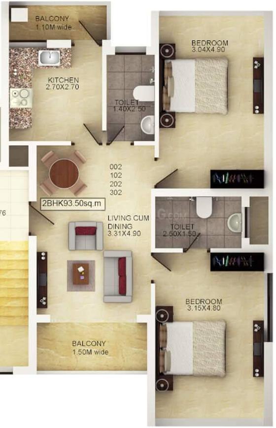 Classic Zion Square 2 Floor Plan Mapusa, Goa