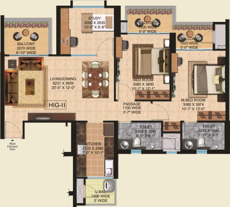 Mahagun Mirabella Floor Plan Sector 79, Noida