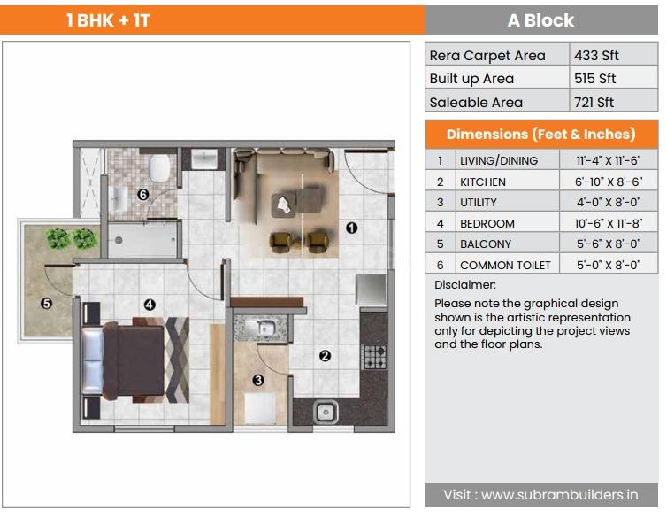 Subram Jade Gardens Floor Plan Nagasandra, Bangalore