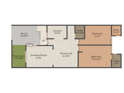 Green Paradise 2D - Ground Floor 1