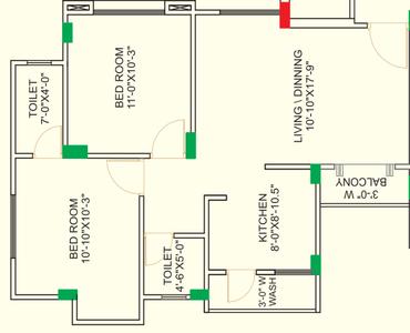 Yogi Developers Vadodara Greens Residency Phase3 2D 3