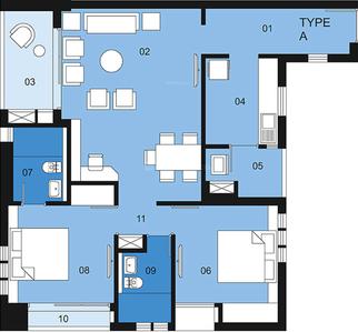 1200 Sqft BHK Flat for sale in Ambuja Upohar Pancha Sayar