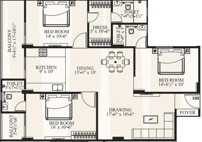 1823 Sqft BHK Flat for sale in Aashish Vaishali One Vaishali
