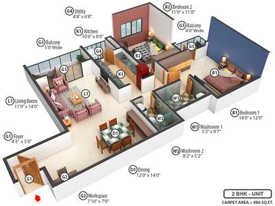 Gallery Cover Pic of Prestige Meridian Park Phase I At The Prestige City