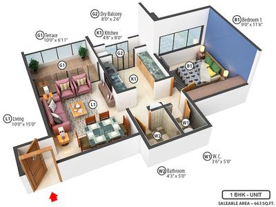Ambika Residency 3D 1