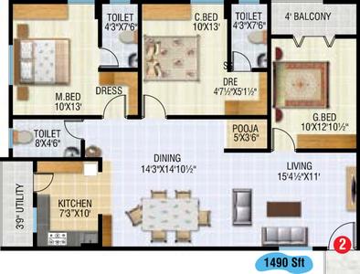 GSRK Aashirwad Heights 2D 3