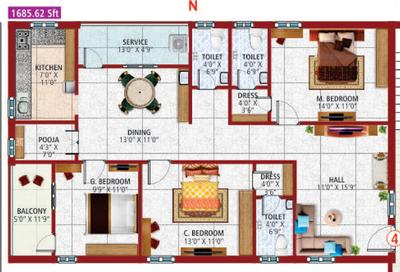 Multiversal Dharani Residency 2D 1
