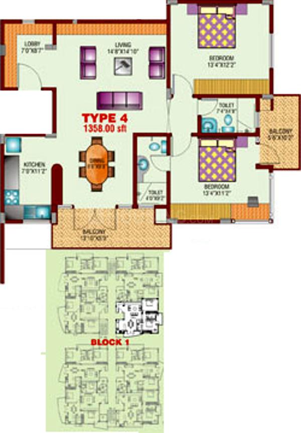 IJ Acacia Apartment Floor Plan Krishnarajapura, Bangalore
