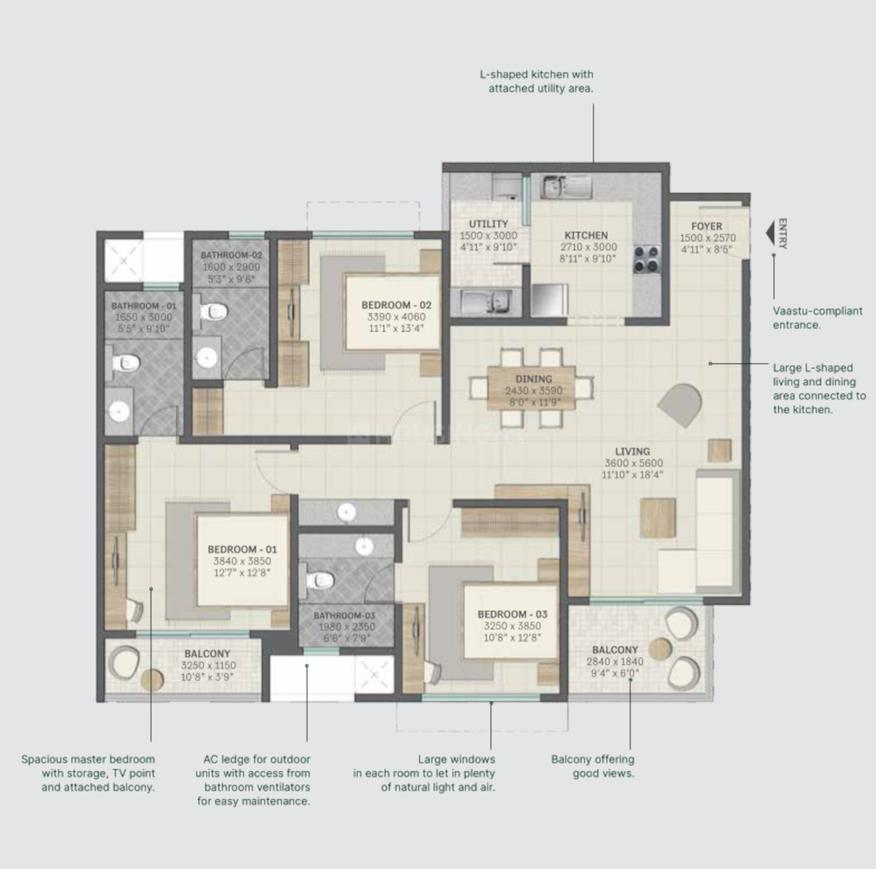 Sobha Meadows Whispering Hill Floor Plan Aakkulam, Thiruvananthapuram