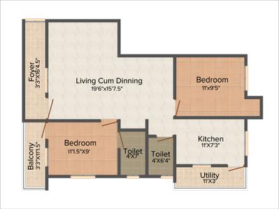Shree Constructions Dhana Manthra Flats 2D 1
