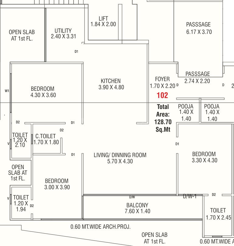 W The Prime Trinity Floor Plan Harni, Vadodara