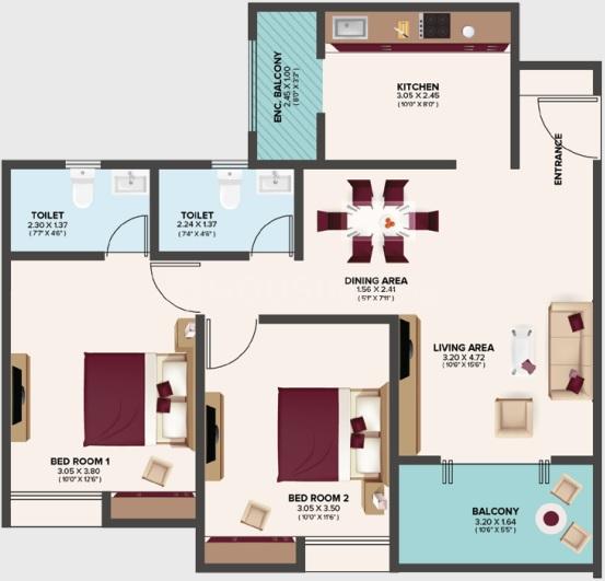 Pristine Allure Part 1 Floor Plan Kharadi, Pune