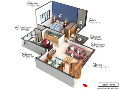 Mahalaxmi Arihant Anant Phase II 3D 1
