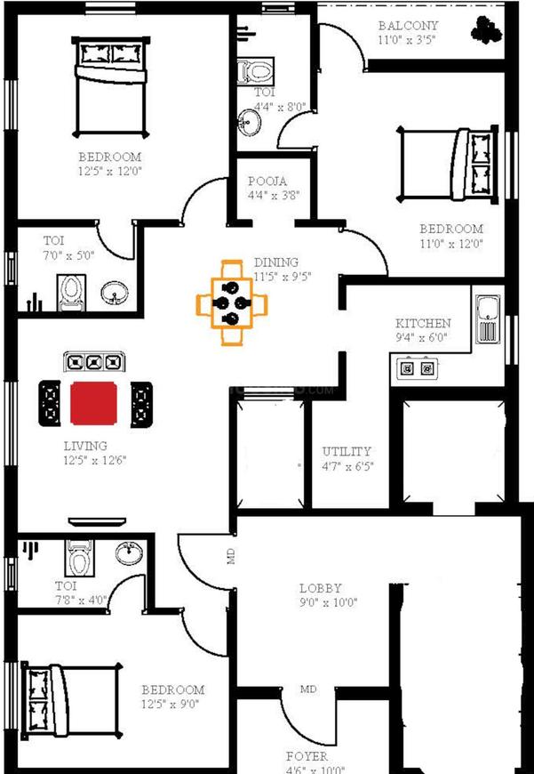 Rams Emerald Park Floor Plan Mandaveli, Chennai
