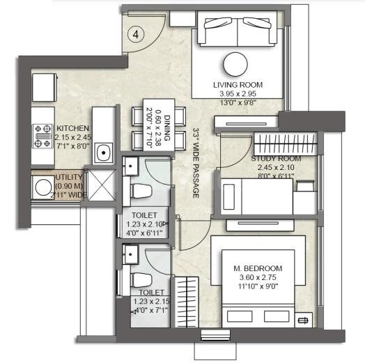 Kalpataru Primera Floor Plan Thane West, Thane