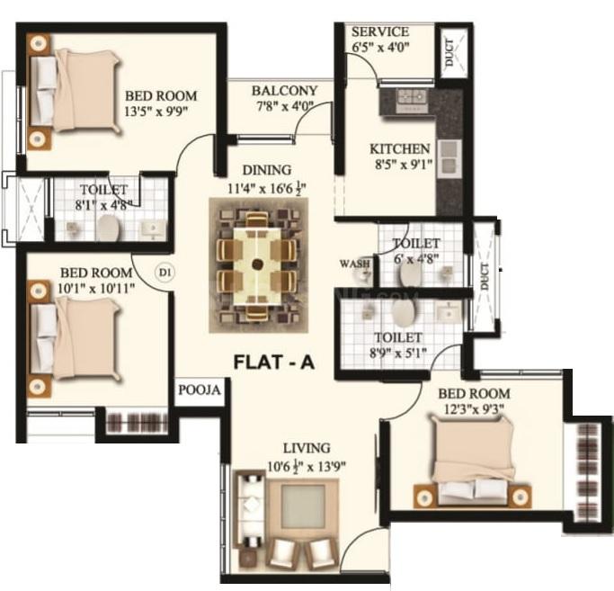 Lake Side 2 Floor Plan Puzhal, Chennai