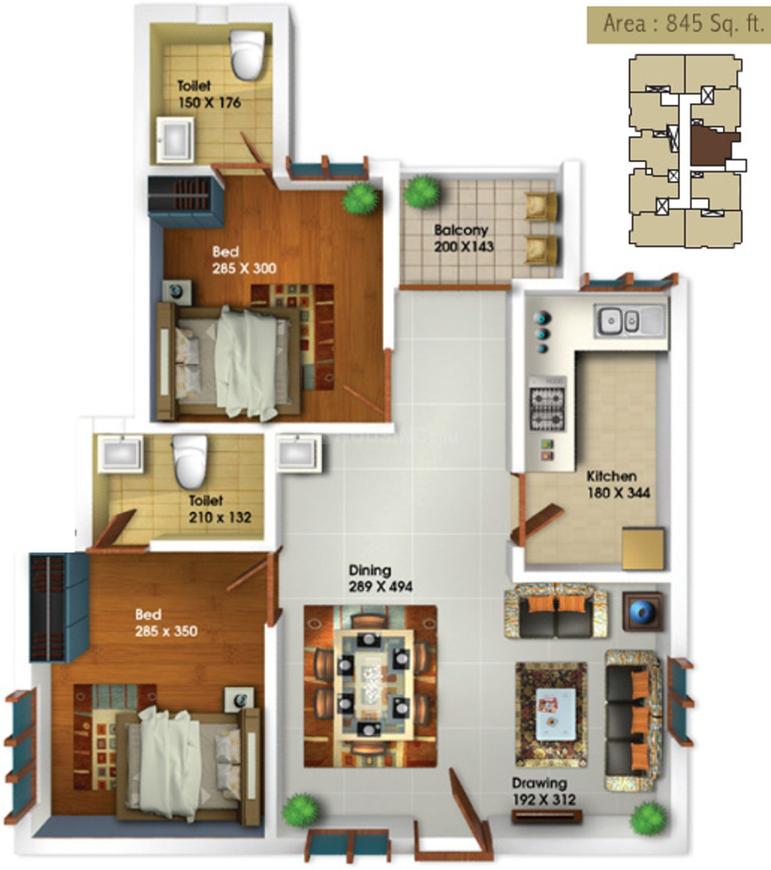 Jewel Oak Field Floor Plan Kaloor, Kochi