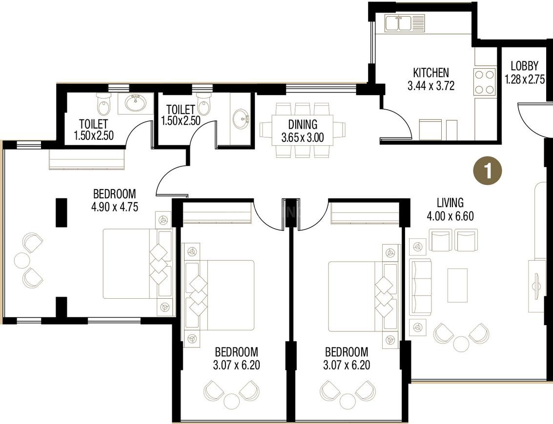 Kamat Riviera Floor Plan Panjim, Goa