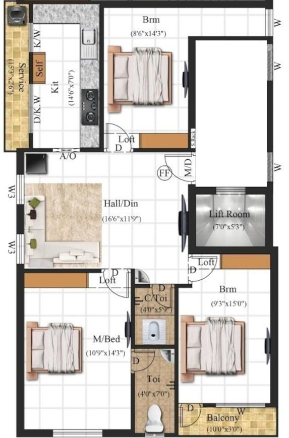 AVR Flora Floor Plan Chelliamma Nagar, Chennai