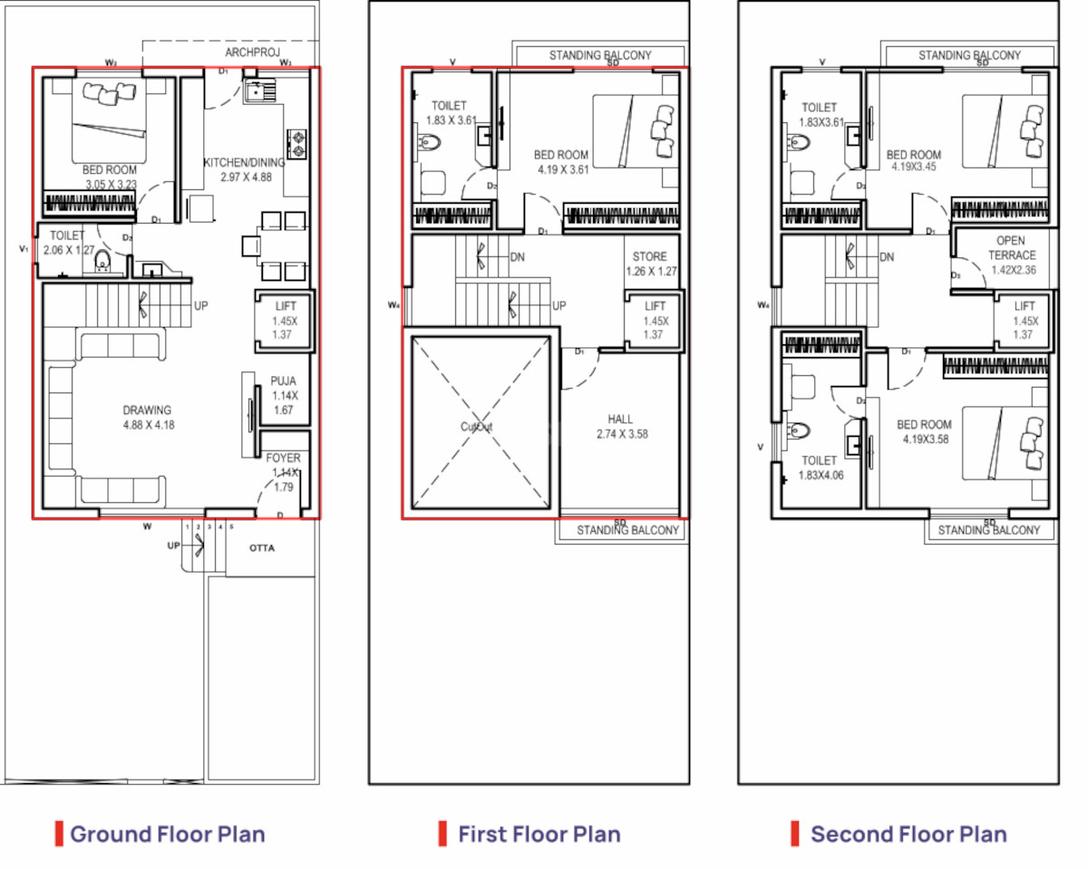 Shree Siddhnath Primero Floor Plan Tarsali, Vadodara