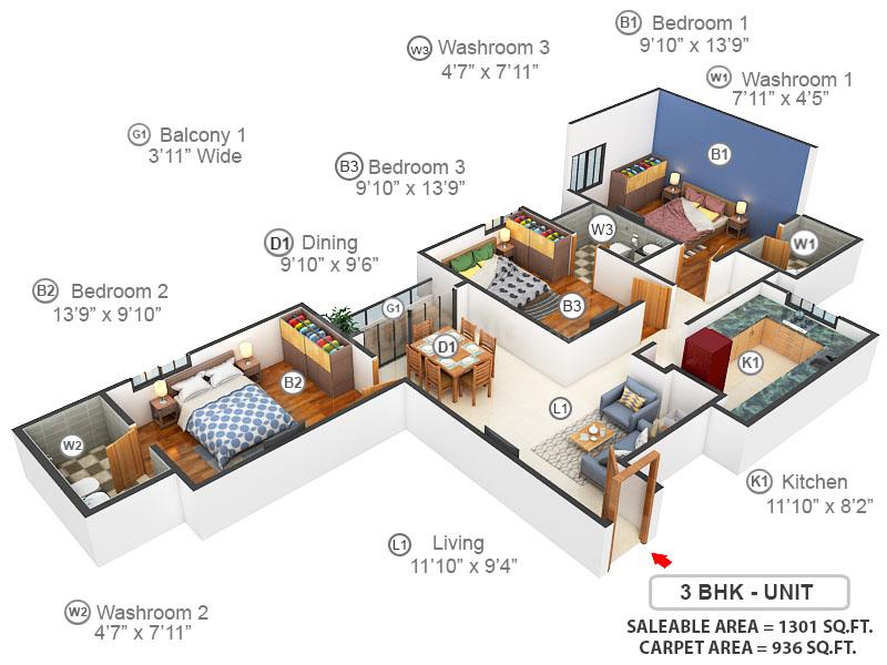 Navins Whiteberry Floor Plan Kodungaiyur West, Chennai