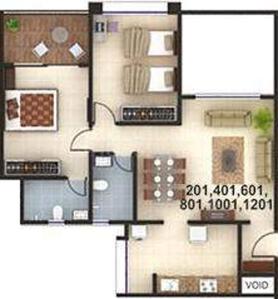 Kumar Picasso Tower A B1 B2 E O1 O2 2D 1