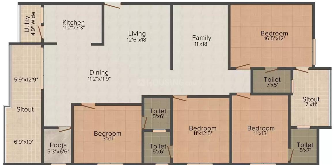 Sri Vaibhava Sai Homes Endada Bay Front Pearl Floor Plan Yendada, Visakhapatnam